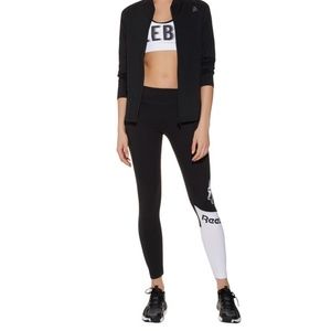 NWT Reebok black and white sporty legging  S